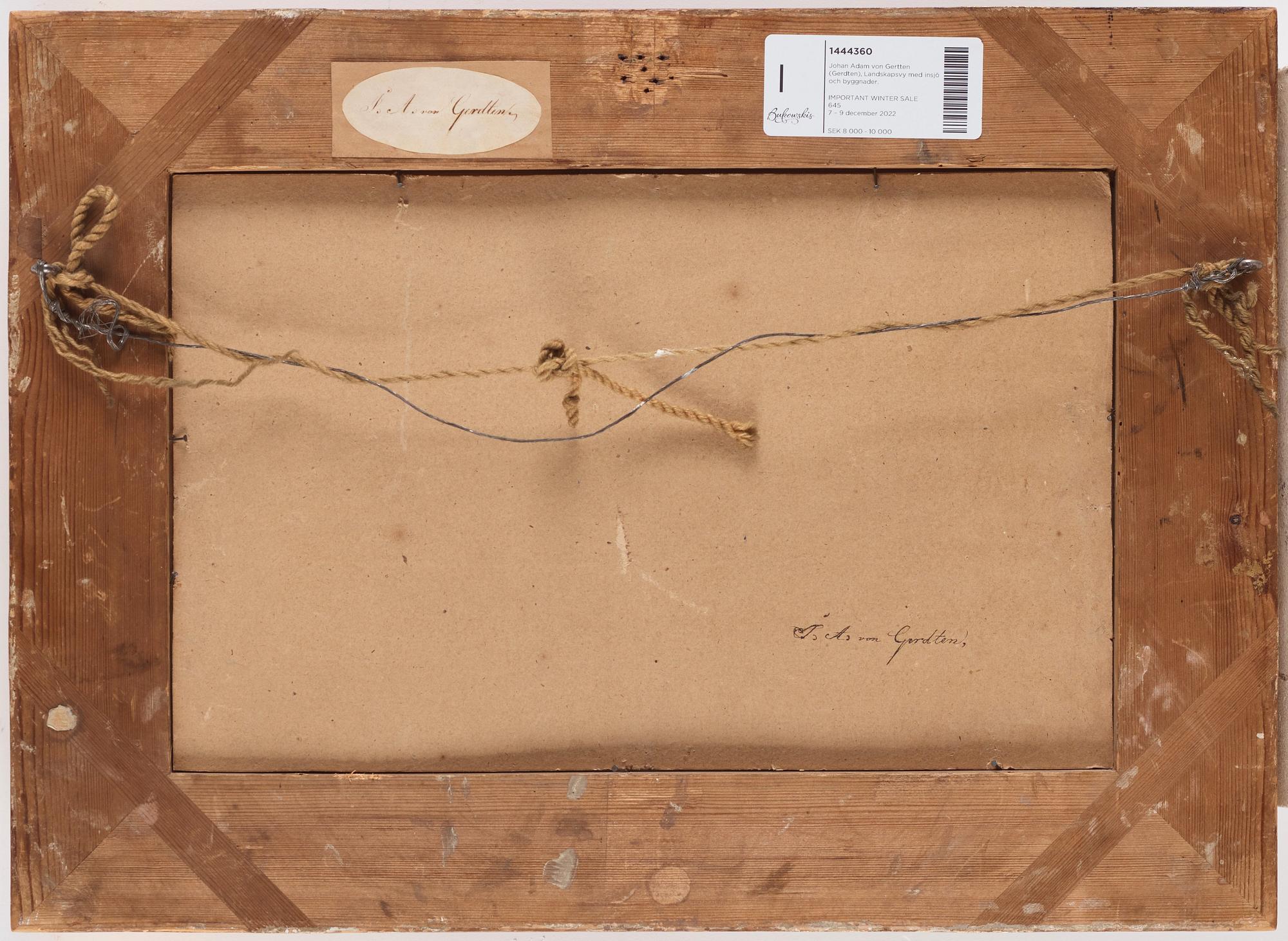 Johan Adam von Gertten (Gerdten), Landscape with lake and buildings.