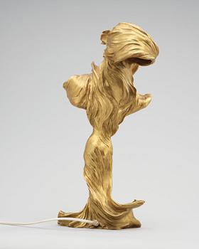 A Francois-Raoul Larche 'Loïe Fuller' Art Nouveau gilt-bronze figural table lamp, Siot-Decauville, Paris circa 1900.