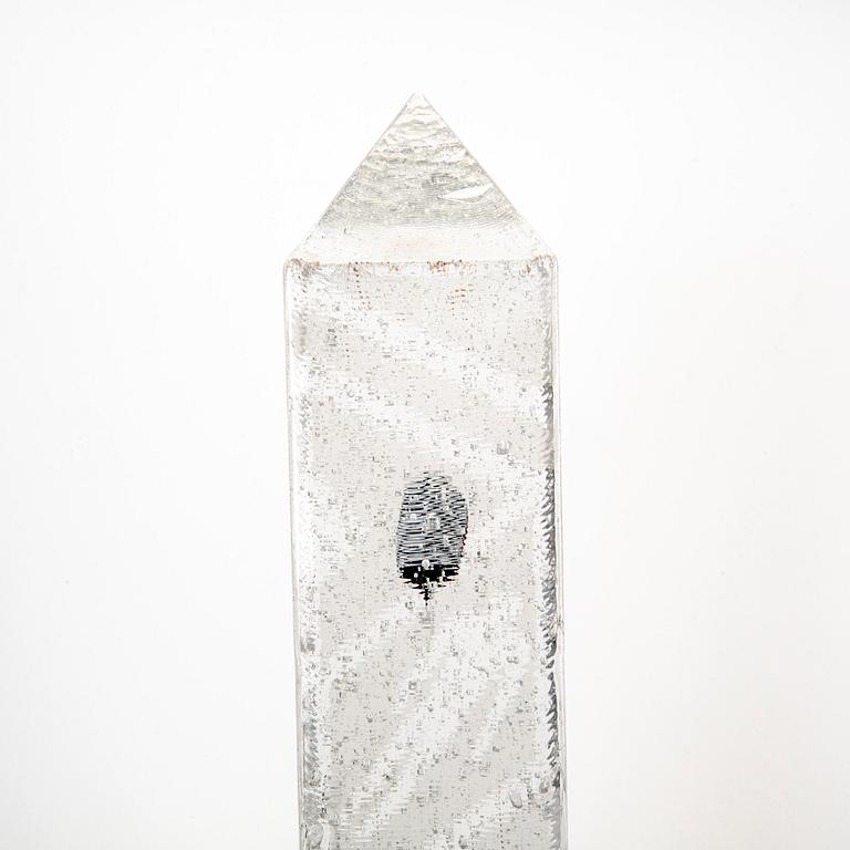 Bertil Vallien, a signed Kosta Boda glass sculpture.