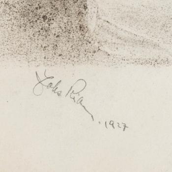 JOHANNES RIAN, drawing, signed and dated 1927.