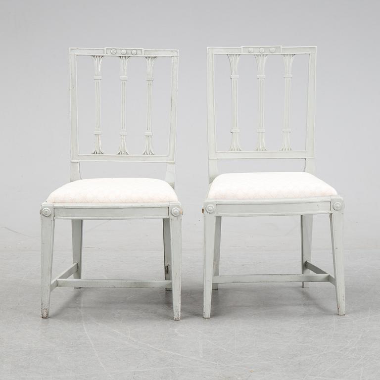 Six late Gustavian chairs by Johan Erik Höglander, master in Stockholm 1777.