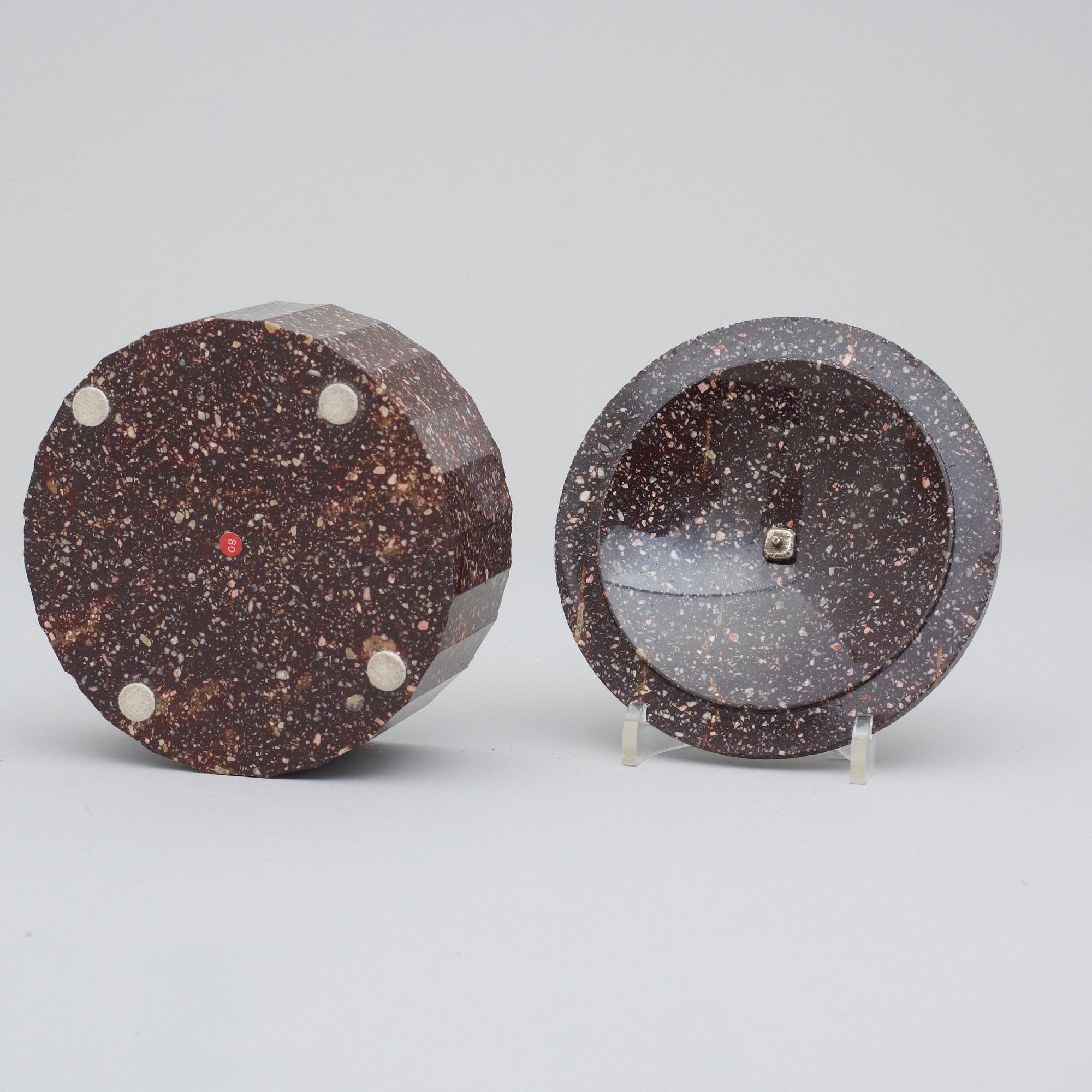 A Swedish Empire 19th century porphyry butter box.