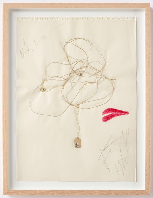 Eddie Figge, mixed media with collage on paper, signed and dated 1965.