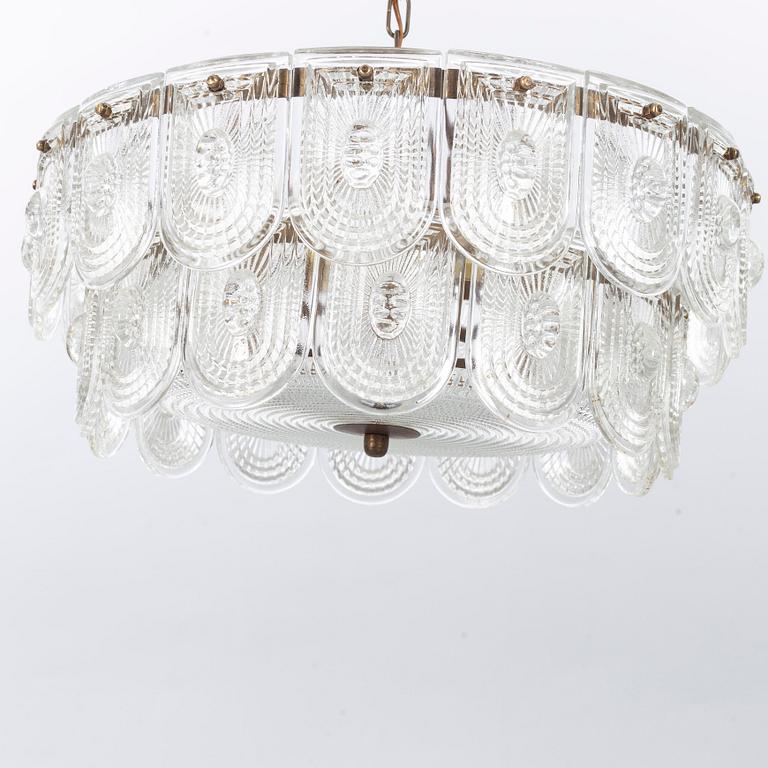 A second half ot the 20th century, probably Orrefors ceiling lamp.