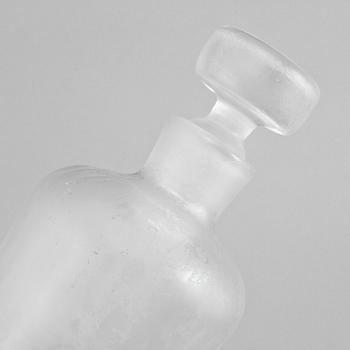 KARAFF, glas, troligen "Iced", Vicke Lindstrand, Orrefors, 1900-tal.