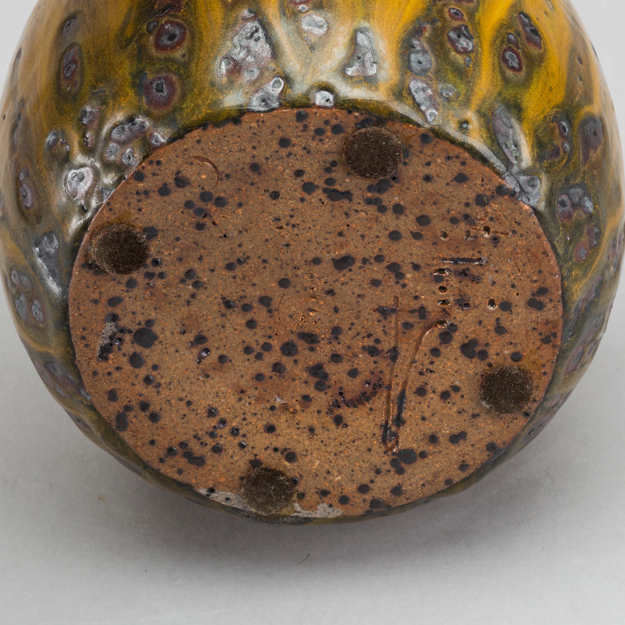 CLAES THELL, a signed stoneware vase.