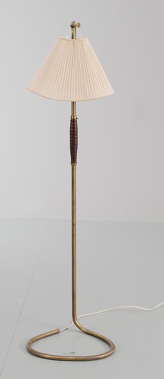 A Hans Bergström brass floor lamp, Ateljé Lyktan, Helsingborg 1930's.
