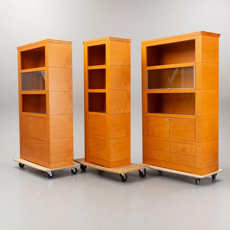 Chi Wing Lo, three 'Oli' cherry wood cabinets, Giorgetti, Italy.