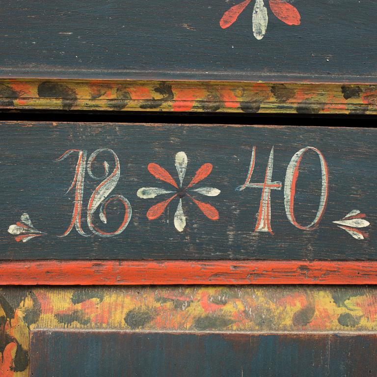 SKÅP, allmoge, sannolikt Skåne, 1800-talets första hälft. Daterat 1840.