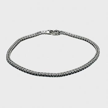 Lanza Carlo, tennisarmband 18K svärtat vitguld med runda briljantslipade svarta diamanter, Italien.