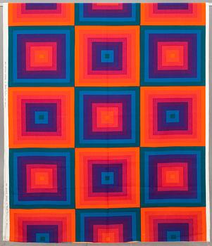 GARDINLÄNGD samt TYG, bomullskretong, Verner Panton för Mira-X. 1970-tal.