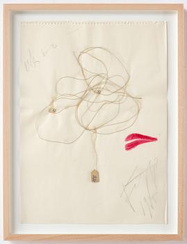 Eddie Figge, mixed media with collage on paper, signed and dated 1965.