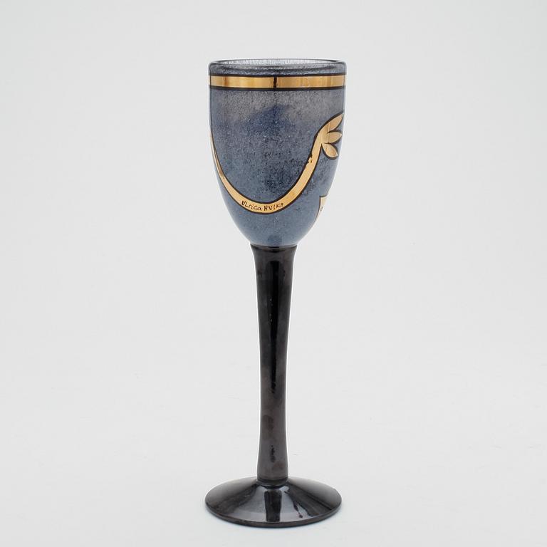 VINGLAS, 10 st, Kosta Boda, Ulrica Hydman-Vallien, signerade, 1900-talets slut.