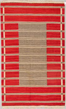 A CARPET, flat weave, ca 237,5 x 145,5 cm, signed KLH KB.