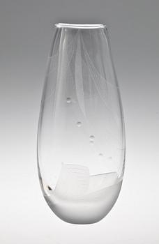 VAS, glas, "I fiskehamnen", Vicke Lindstrand, Kosta, 1950-tal.