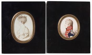 914. Jacob Axel Gillberg, Portraits of a gentleman and a lady.