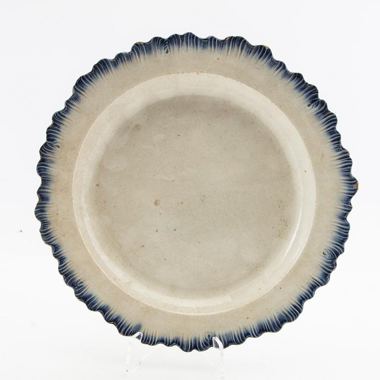 Servisdelar 7 st John Rogers & Son Longport England 1800-talets första hälft fajans.