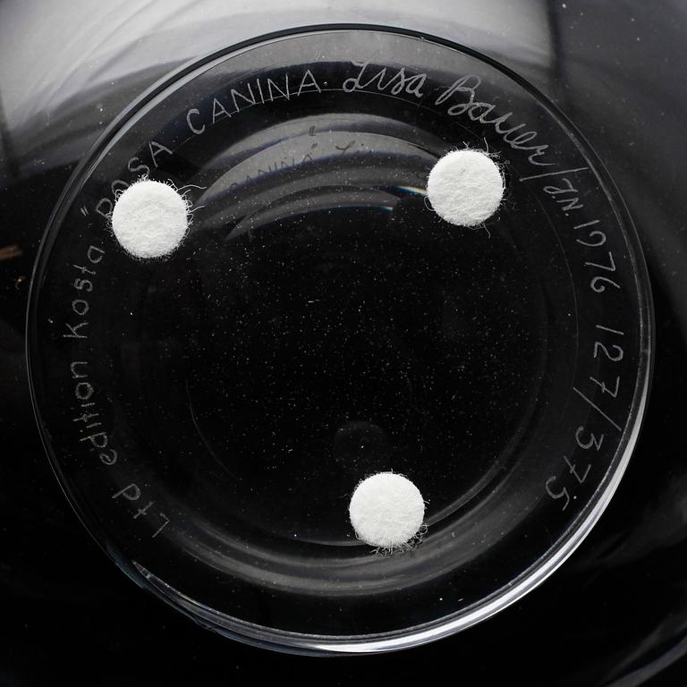 SKÅL, glas, "Rosenskål", Lisa Bauer, Kosta, nr 127 av 375 ex.