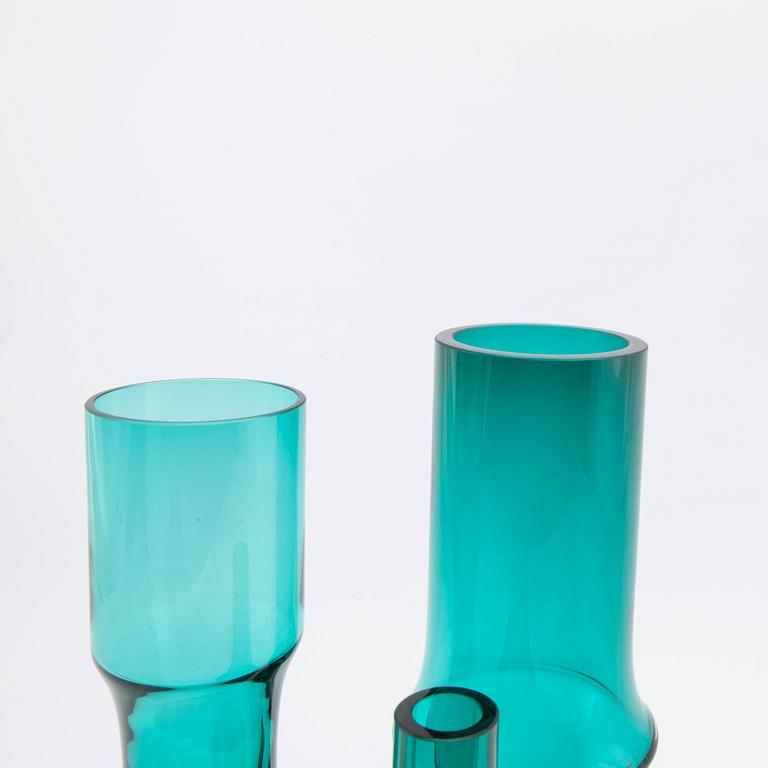 Tamara Aladin, vaser, 3 st, glas, Riihimäen Lasi, 1960/70-tal.