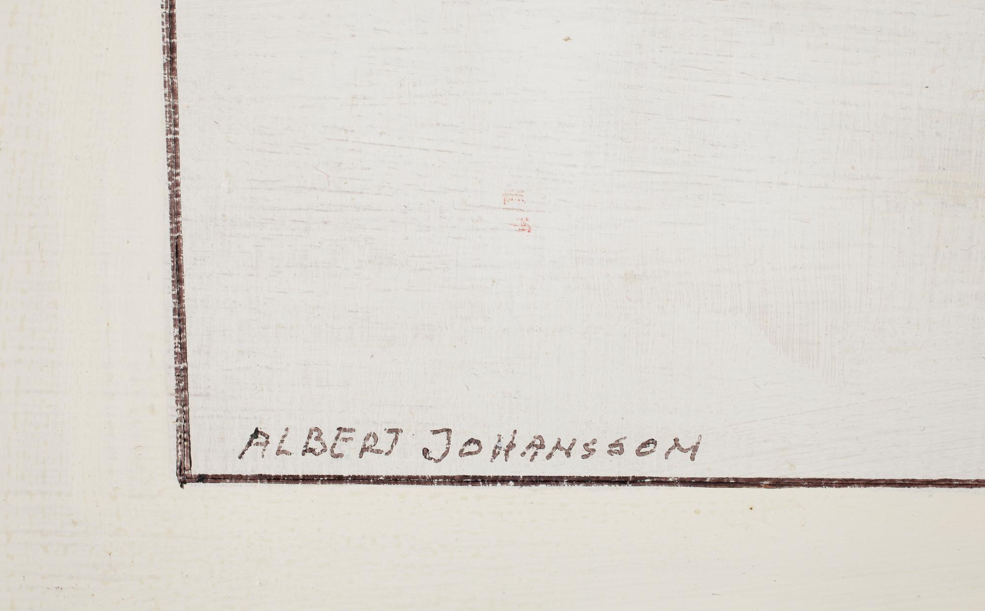 ALBERT JOHANSSON, olja på pannå, sign.
