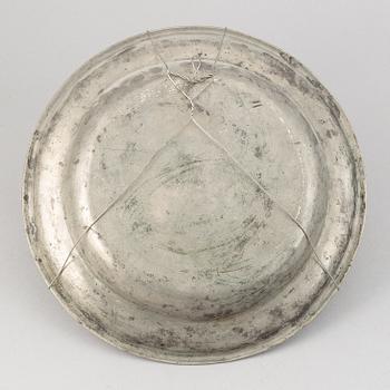 A group of six pewter dishes, different makers mark, most early 19th Century, Swedish/English.