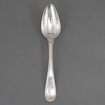 ID Blomsterwall, matskedar 11 st, silver, Göteborg 1825.