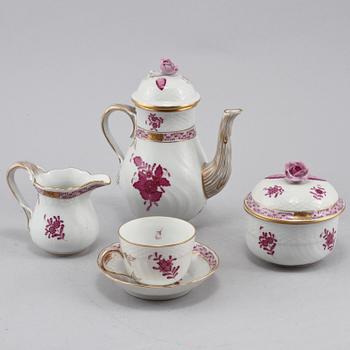 MOCCASERVIS, 9 delar, porslin, Herend, Ungern, 1900-talets andra hälft.