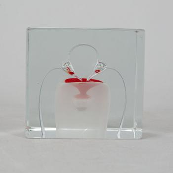 OIVA TOIKKA, a glass cube, Nuutajärvi, Finland 1985, no 9/2000.