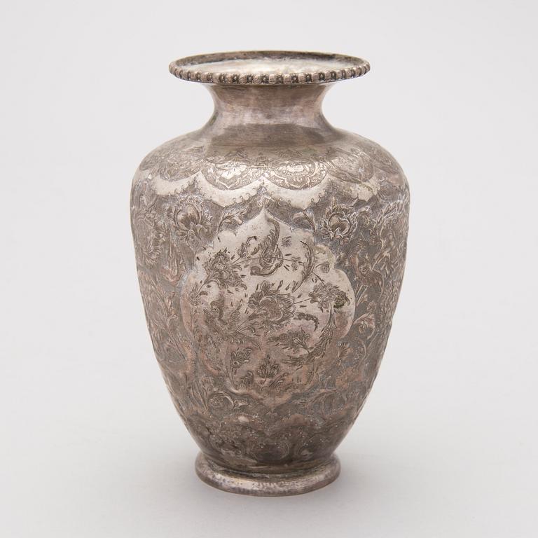 A Persian silver vase, around mid-20th Century.