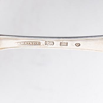 Four Swedish silver tablespoons, Gothenburg, 1796–1829.
