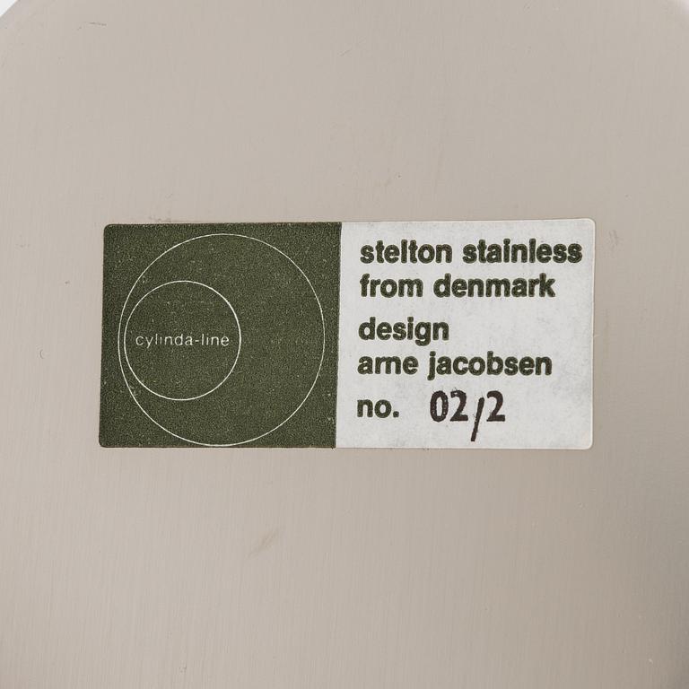 Stelton, 3 osaa, Arne Jacobsen, "Cylinda-Line" ja Erik Magnussen, jääpalakulho, Tanska, 1960-70-luku.
