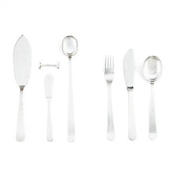 217. Wiwen Nilsson, a set of 61 pcs silver flatware, Lund, Sweden 1951-64.