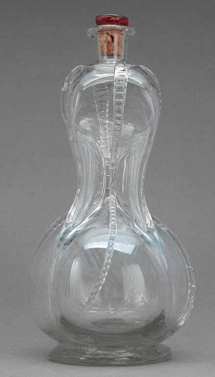 KLUCKAFLASKA, glas, 1700/1800-tal.
