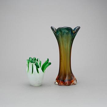 VASER, 2 st, glas. Murano, Italien 1950-60-tal.