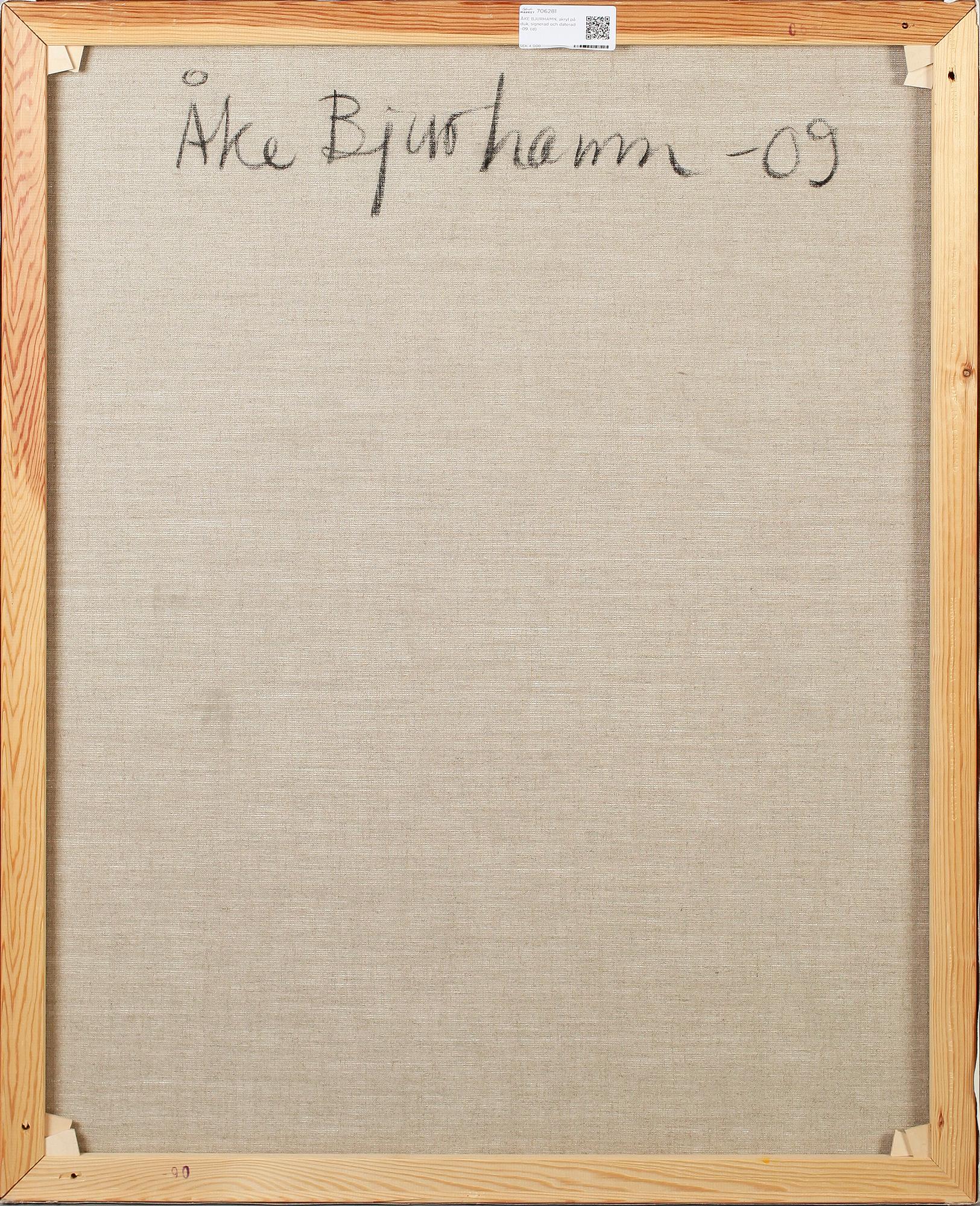 ÅKE BJURHAMN, akryl på duk, signerad och daterad -09.