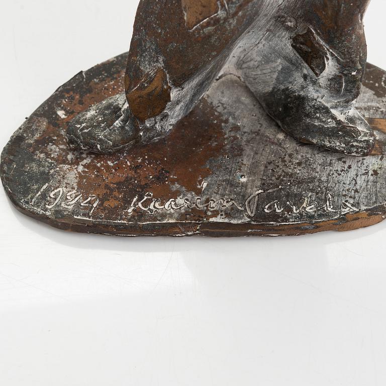 Kaarina Tarkka, a bronze sculpture, signed and dated 1984.