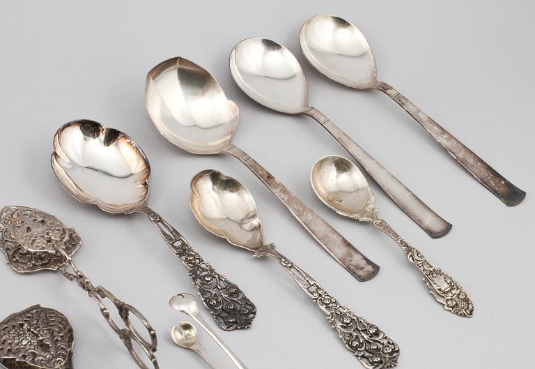 BESTICK, 11 st, silver, 1900-tal, vikt 555 gram.
