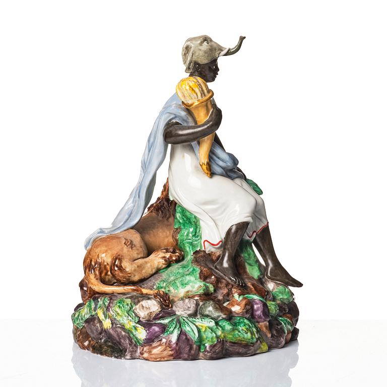 A Royal Copenhagen allegorical figure of Africa, Denmark, late 19th Century.