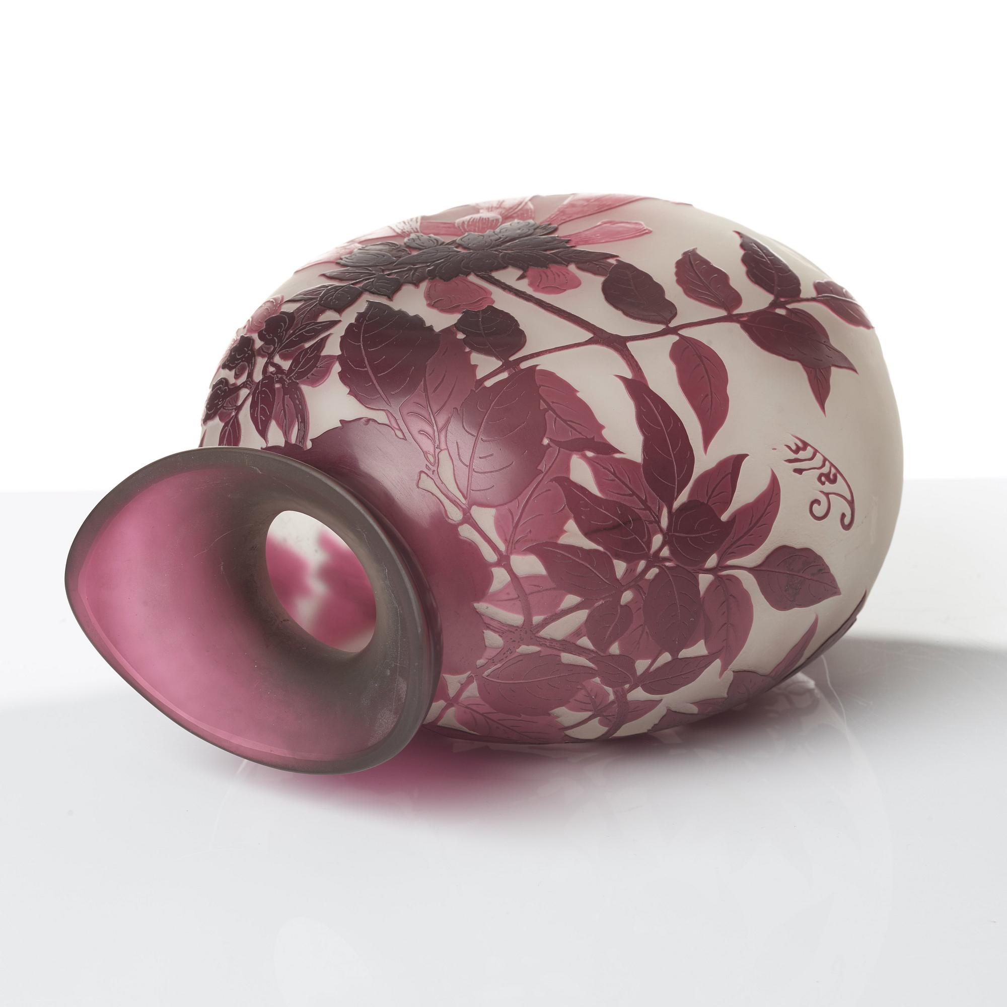 Emile Gallé, an Art Nouveau cameo glass vase, Nancy France.