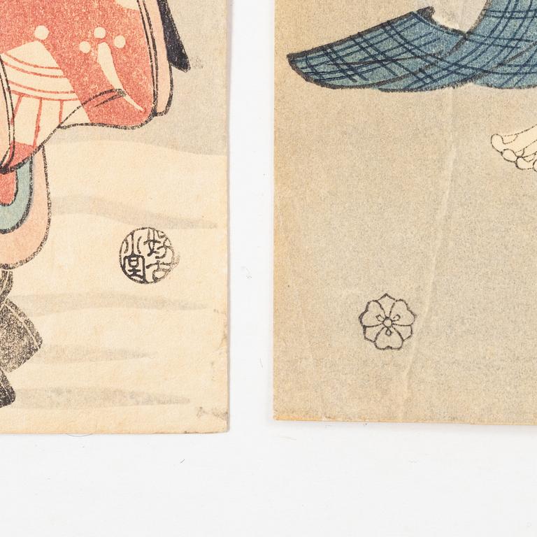 Six woodblock prints from a publication by "Tokyo Bijutsu Kankokai" (Tokyo Art Publishing Association" early 1900s.
