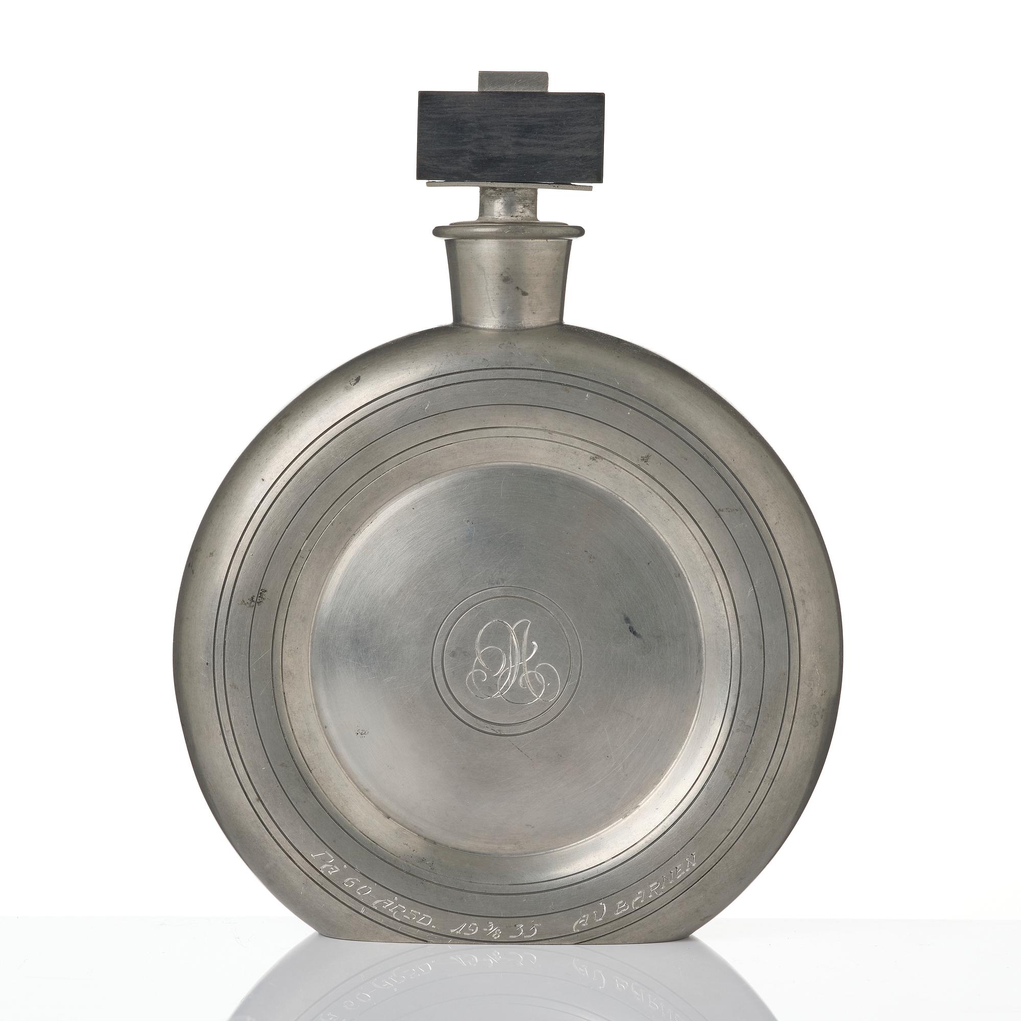 Sylvia Stave, Decanter, cigarette holder, and inkwell, C.G. Hallberg, Stockholm, 1930s.