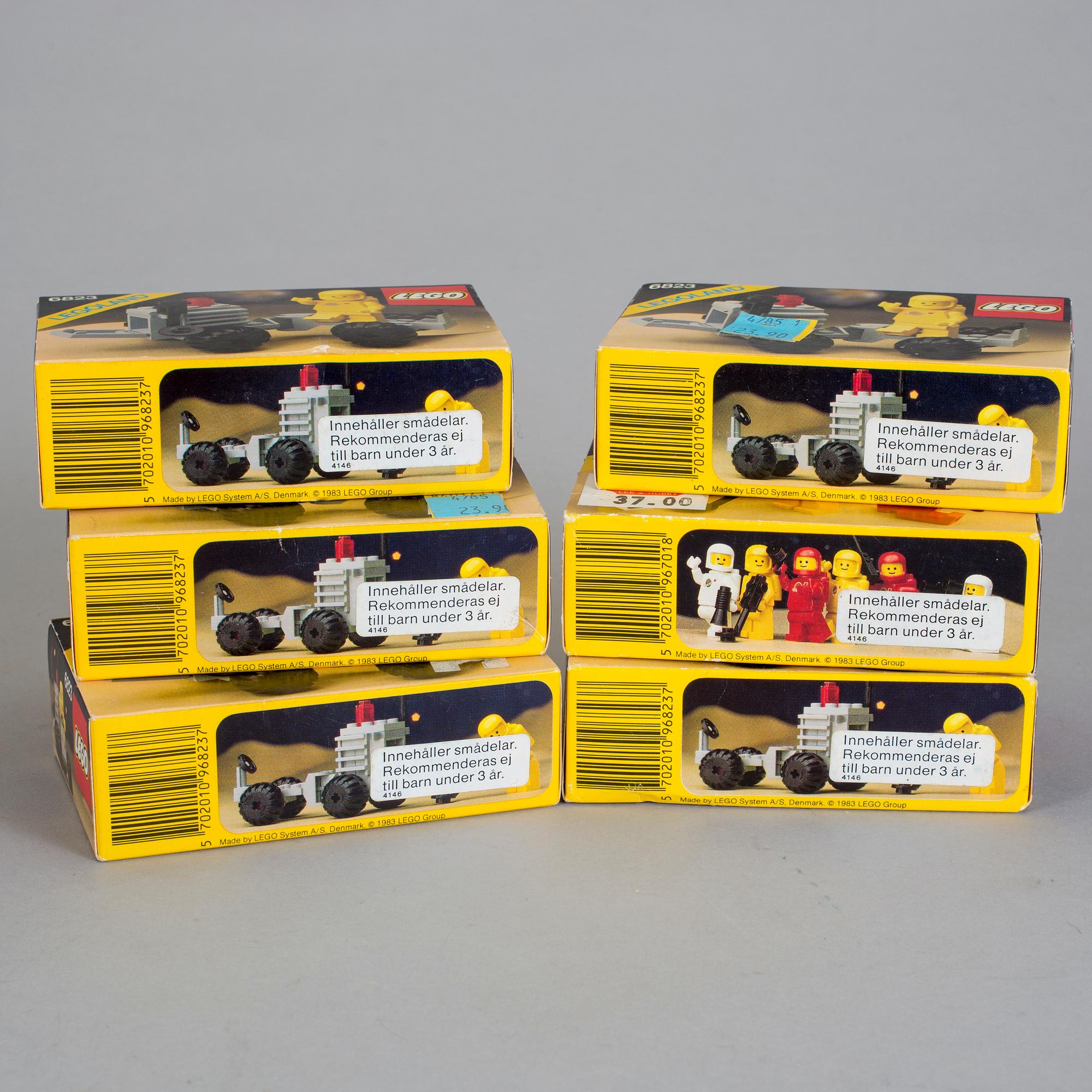 LEGO, 9 stycken rymd-set i förpackningar, 1983.