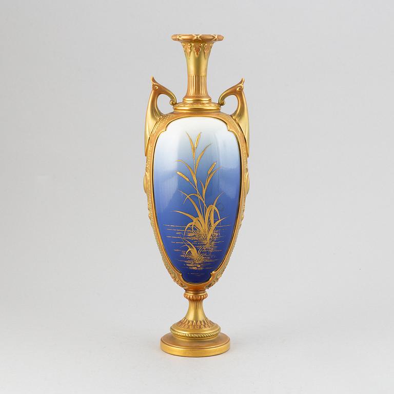 A porcelain urn from Royal Worcester, England, 1897.