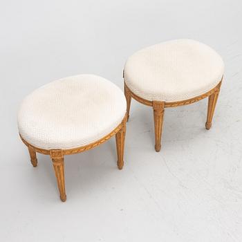 A pair of Louis XVI-style stools, late 19th century.