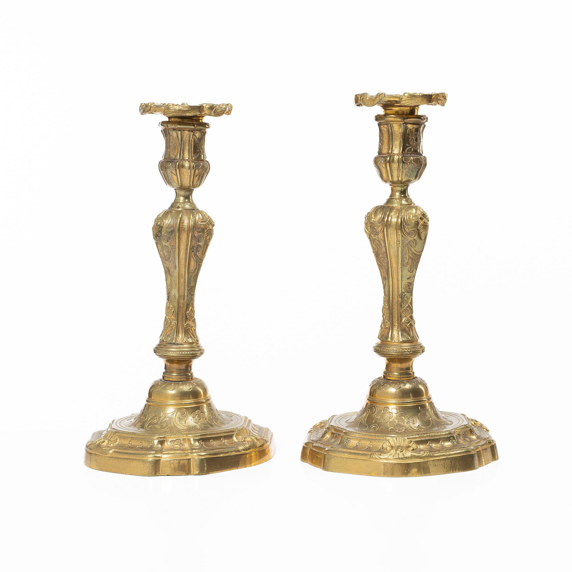 Candelabras, a pair in the Baroque style, 19th century.