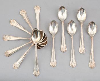 KAFFESKEDAR, 12 st, silver, Sachsisk modell, Danmark. Vikt ca 137 gram.