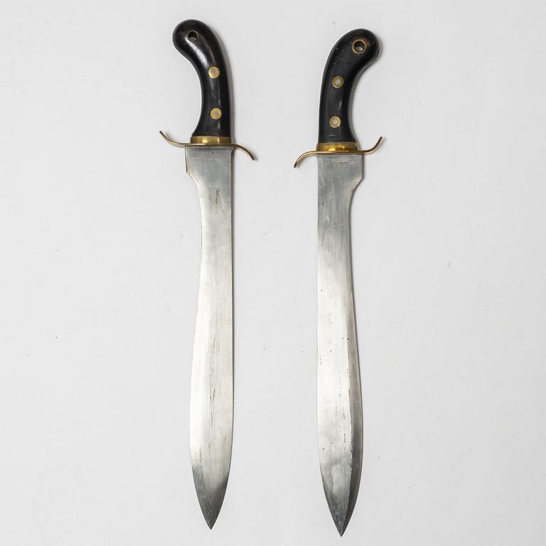 Faskinknivar 2 st, svenska m/1848 med baljor.