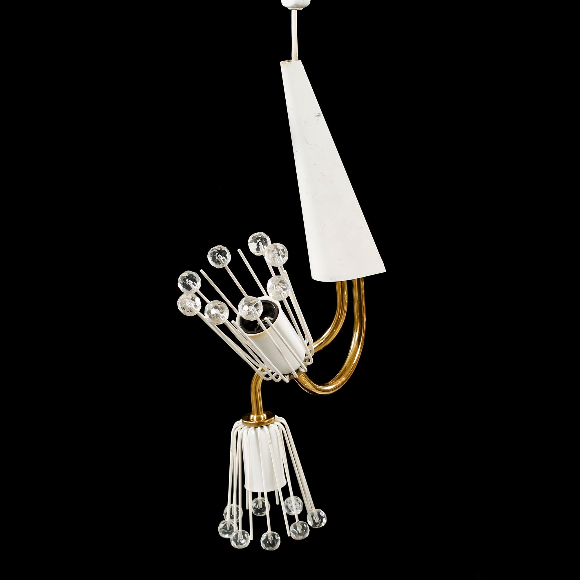 A ceiling lamp and one wall lamp possibly by Emil Stejnar, from the latter half of the 20th century.