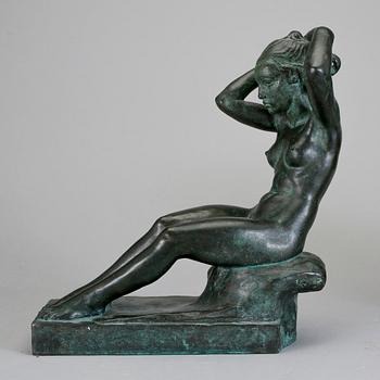 CARIN NILSON, sannolikt, skulptur, brons, otydligt signerad, gjutarstämplar Herman Bergman Fud, 1910-20-tal.