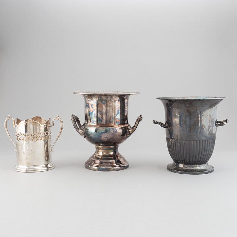 Three epns wine coolers, 20th cemtury.